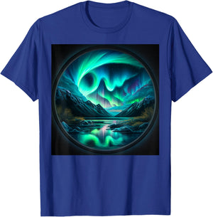 Alaska Aurora Borealis Nature Art for Hiking and Camping T-Shirt - T-Shirt | Royal