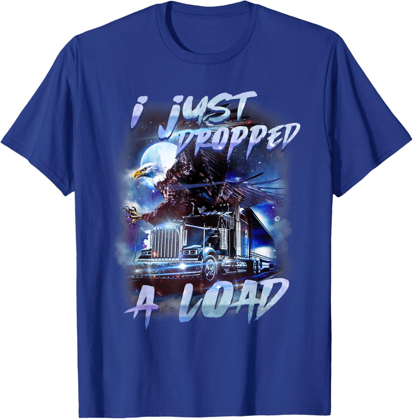 Funny Trucker Gifts Men Husband Semi Trailer Truck Driver T-Shirt - T-Shirt | Royal