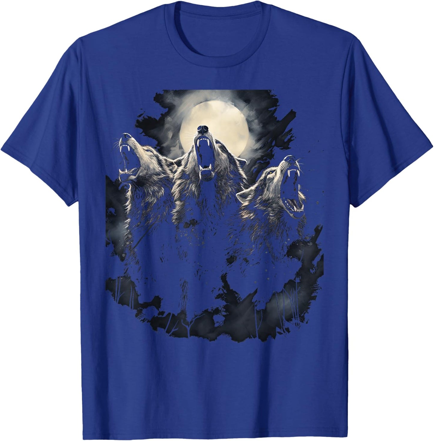 Wolves Howl to the Moon Wolf Wild Animals T-Shirt - T-Shirt | Royal