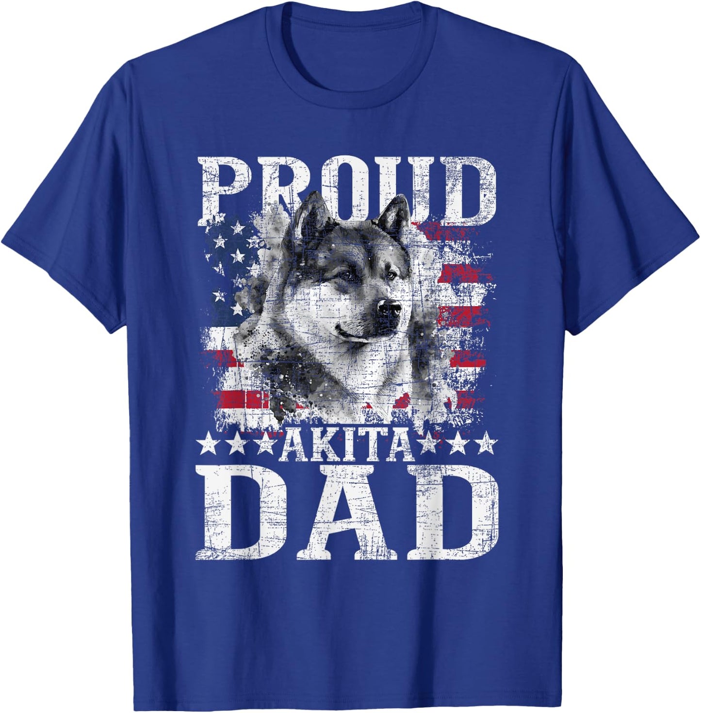 Proud Akita Dad - Patriotic Father's Day Canine Dog Lover Kids Men T-Shirt - T-Shirt | Royal