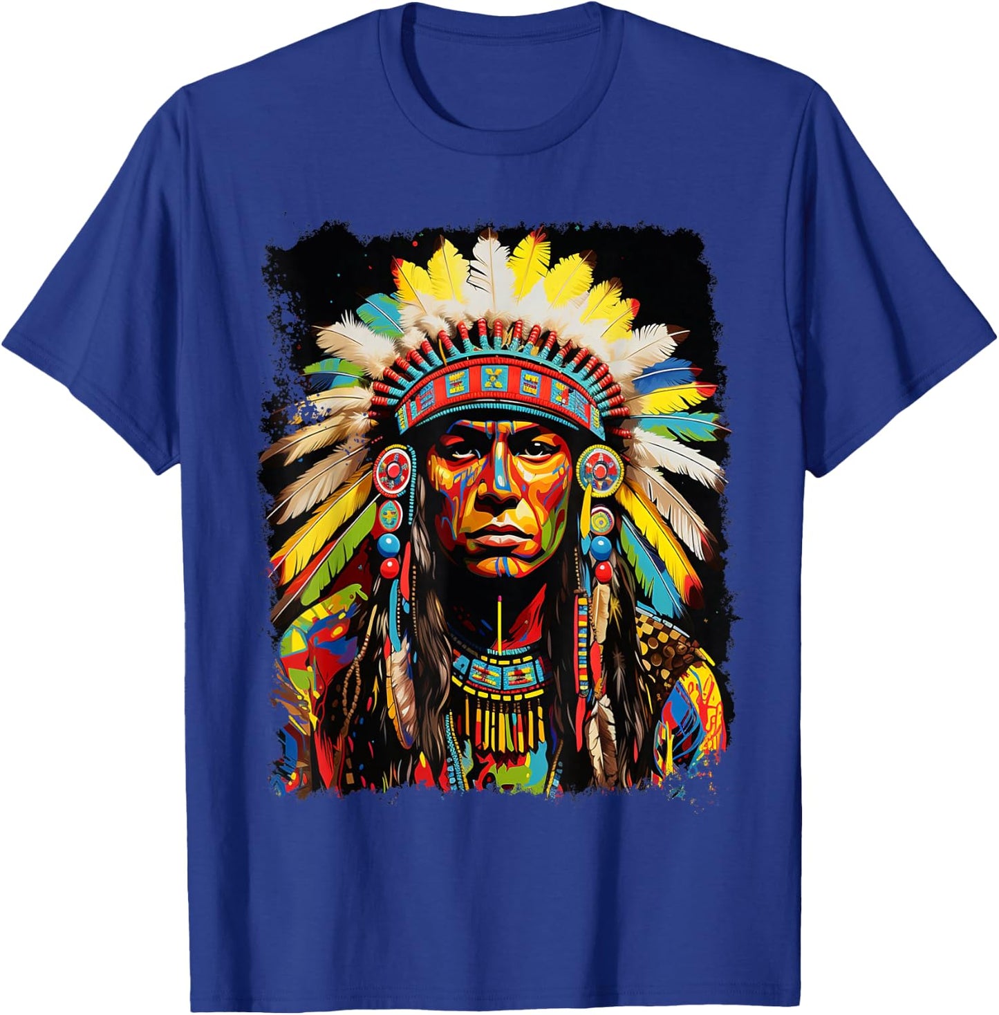 Wolf Native American Design T-Shirt - T-Shirt | Royal