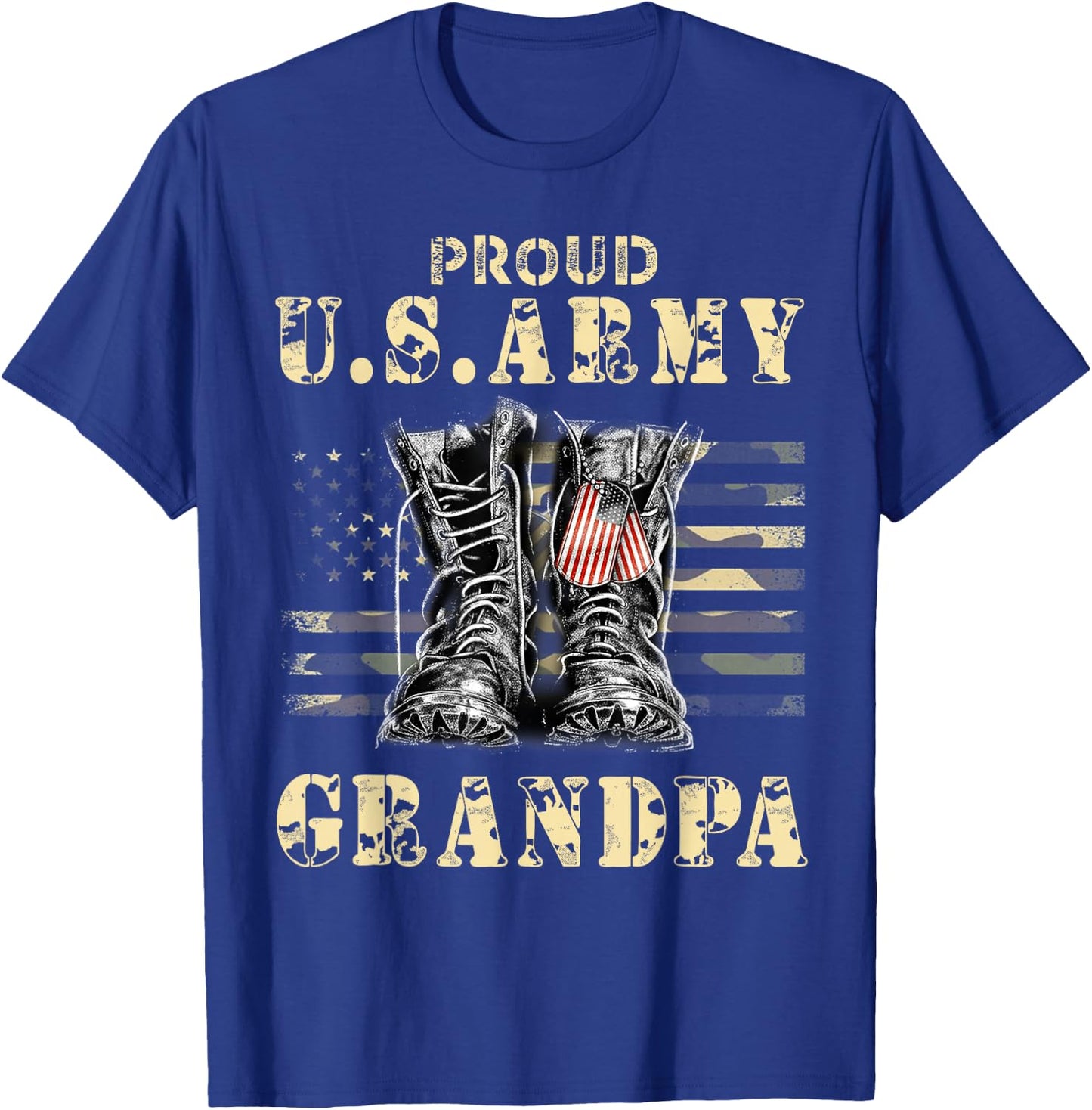 U.S. Patriot U.S. Flag Proud U.S. Army Grandpa T-Shirt - T-Shirt | Royal