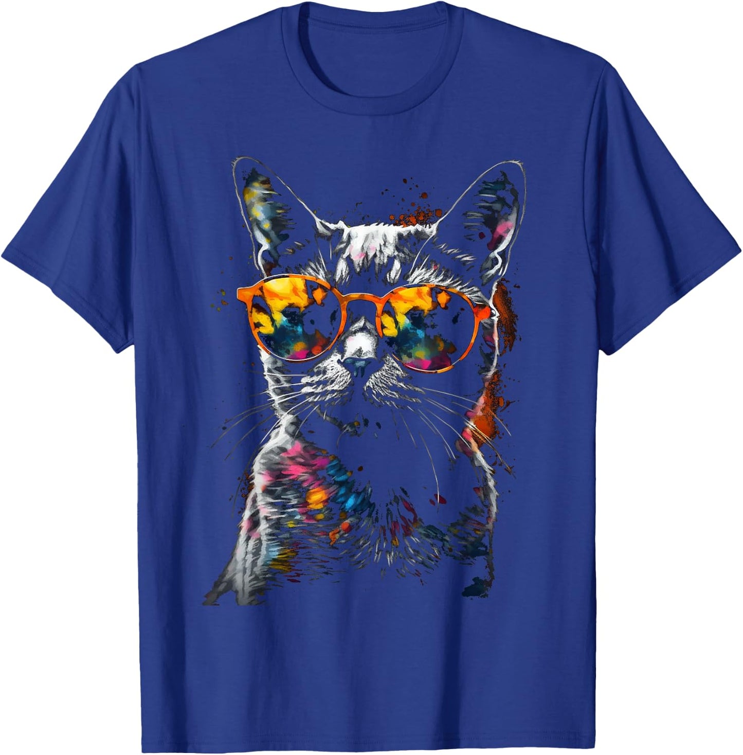 Cat Sunglasses - Pet Animal Art Cat T-Shirt - T-Shirt | Royal