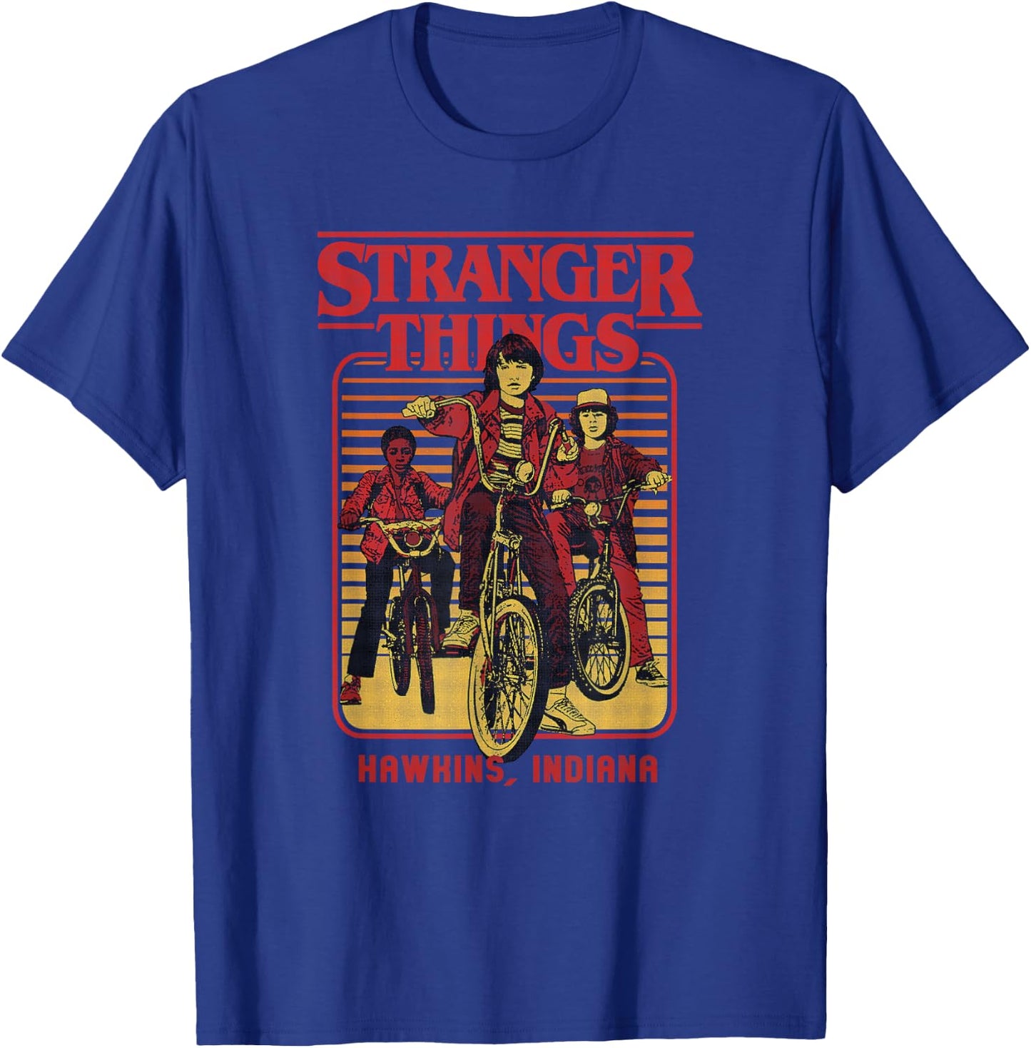 Stranger Things Retro Vintage Hawkins Indiana Bike Group T-Shirt - T-Shirt | Royal