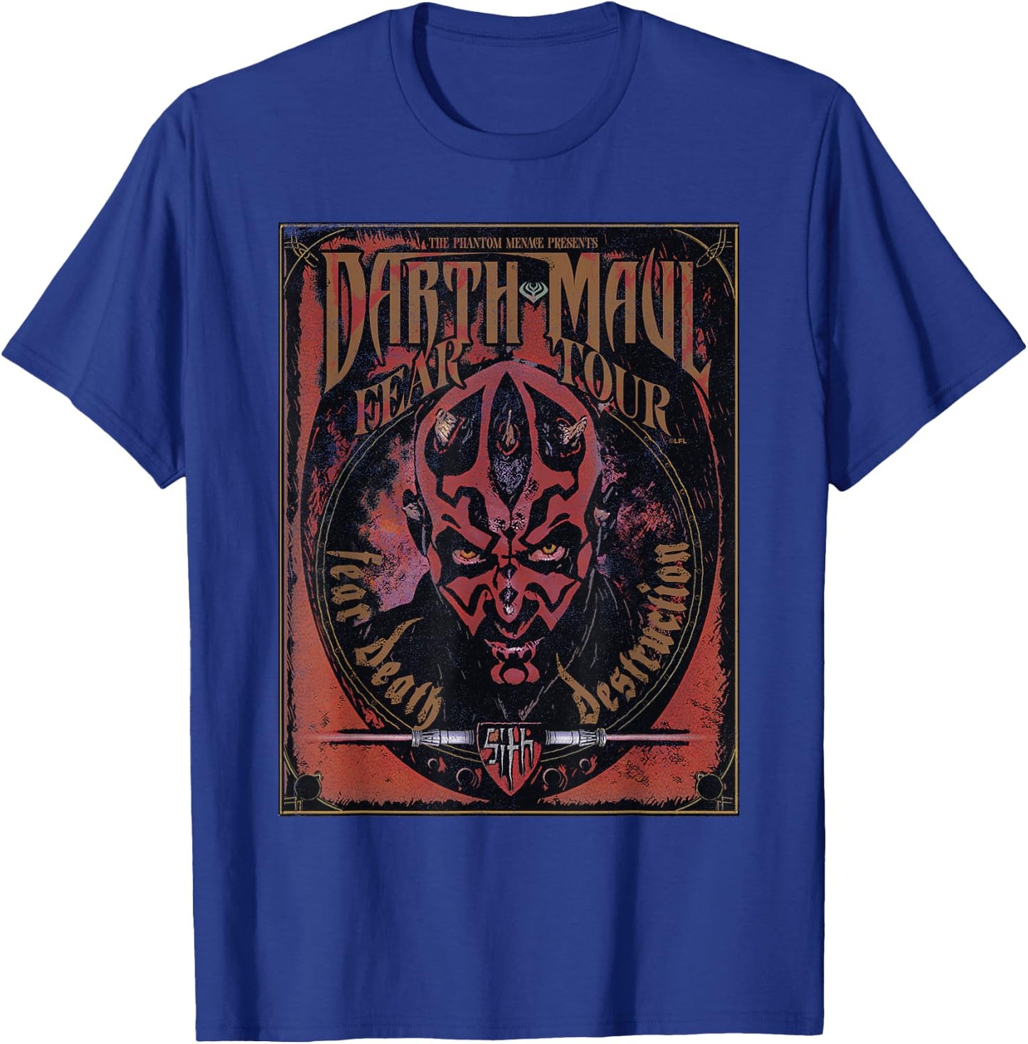 Star Wars Darth Maul Fear Tour Band T-Shirt - T-Shirt | Royal