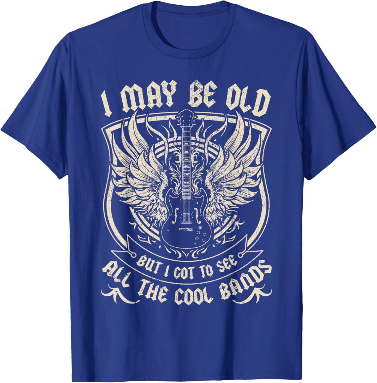 I May Be Old But I Got To See All The Cool Band Rock Concert T-Shirt - T-Shirt | Royal