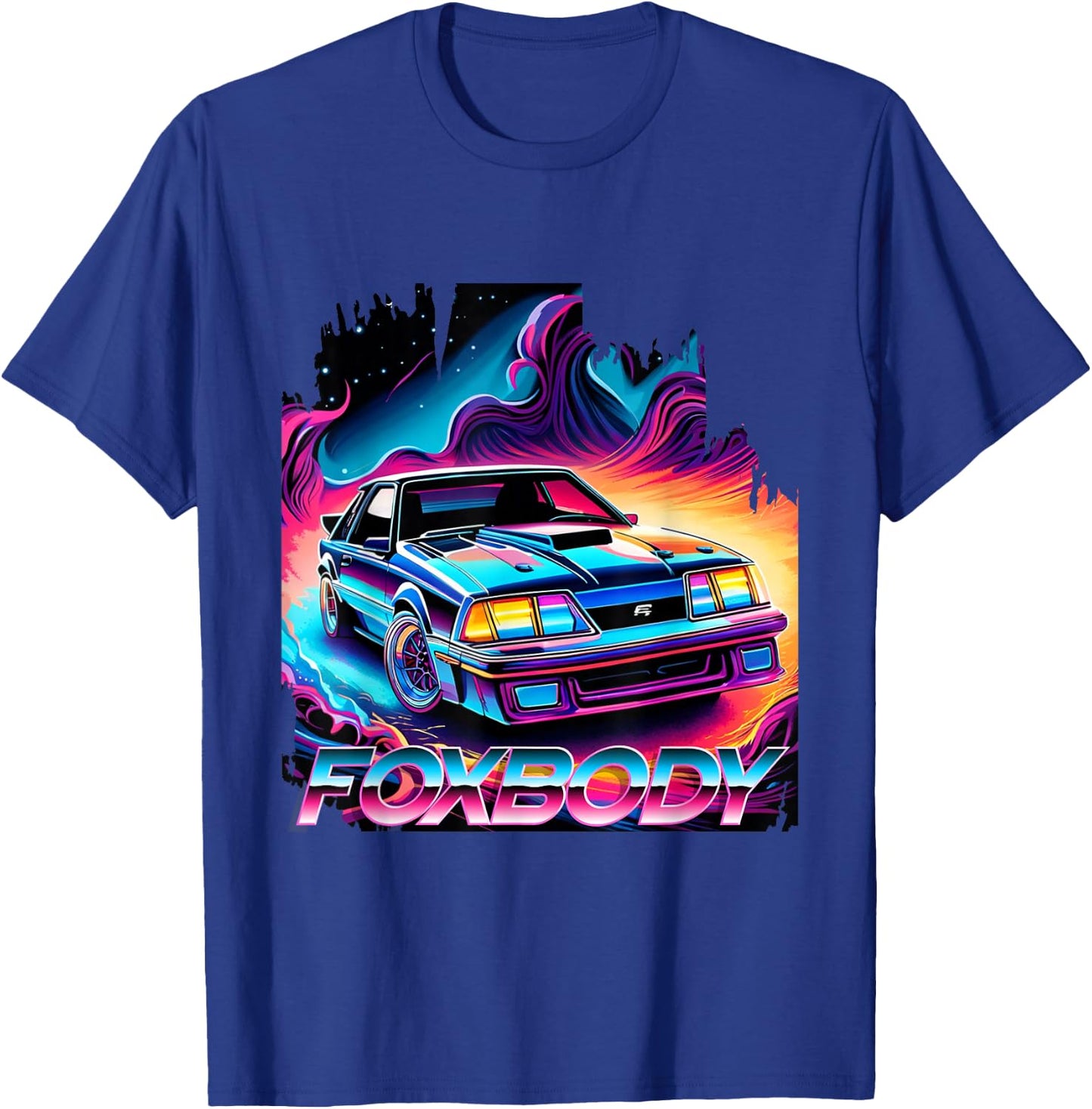 Foxbody 5.0 American Muscle Stang Car T-Shirt - T-Shirt | Royal