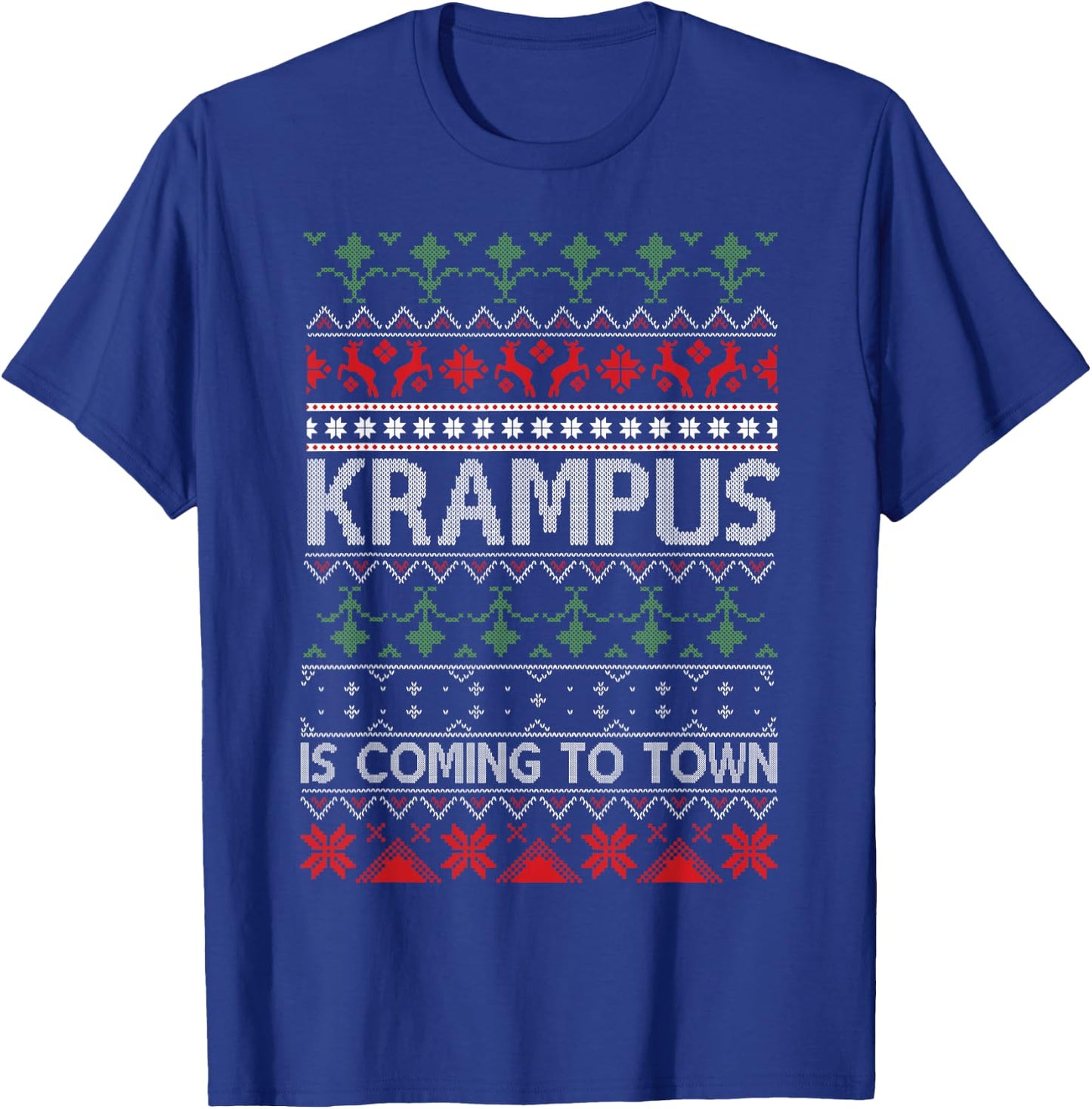 Merry Krampus Christmas Krampus Is Coming To Town T-Shirt - T-Shirt | Royal