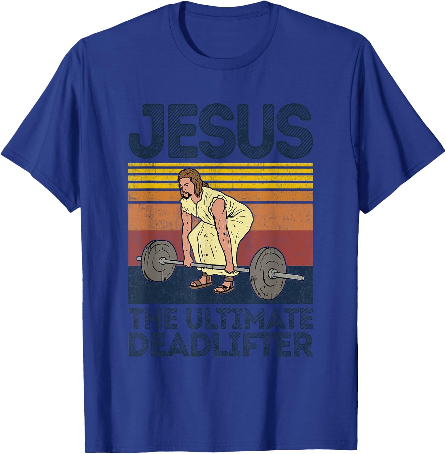 Vintage Jesus The Ultimate Deadlifter Funny Christian Gym T-Shirt - T-Shirt | Royal
