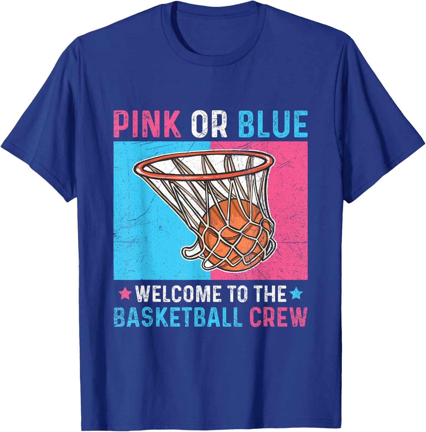 Gender Reveal Basketball Design for a Basketball Player T-Shirt - T-Shirt | Royal
