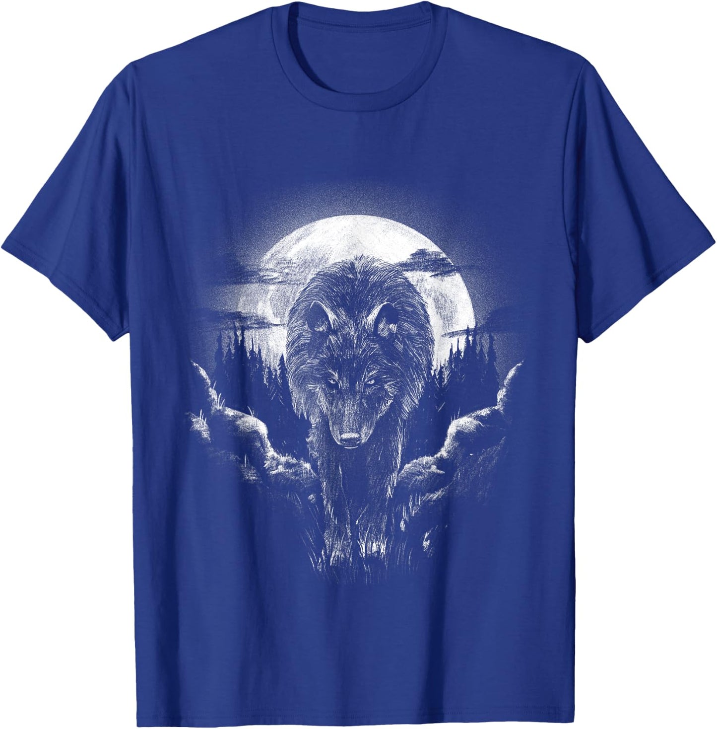 Wolf Animal Moon Drawing Animal Motif Wolf T-Shirt - T-Shirt | Royal