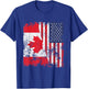 Canada USA Flag Distressed - Half American Women Kids Men T-Shirt - T-Shirt | Royal