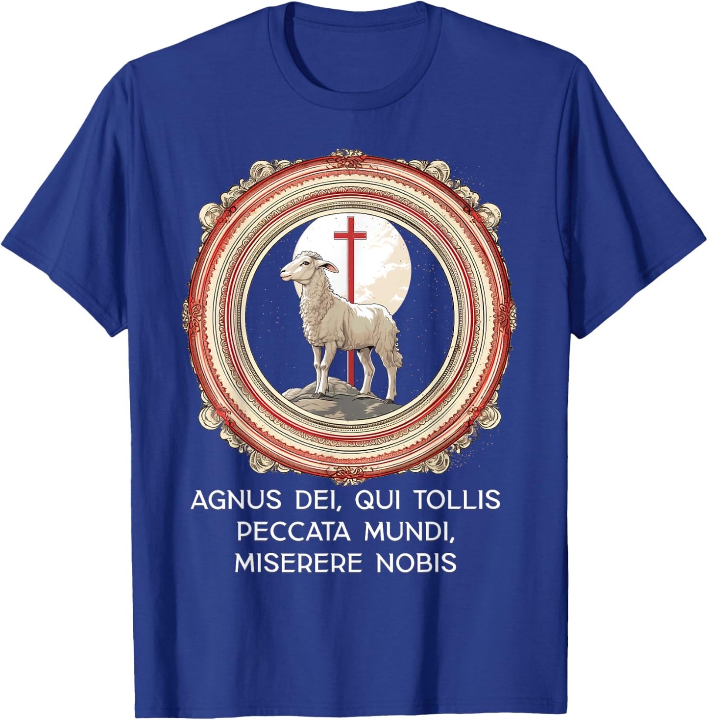 Agnus Dei Sanctus Traditional Latin Mass Catholic T-Shirt - T-Shirt | Royal