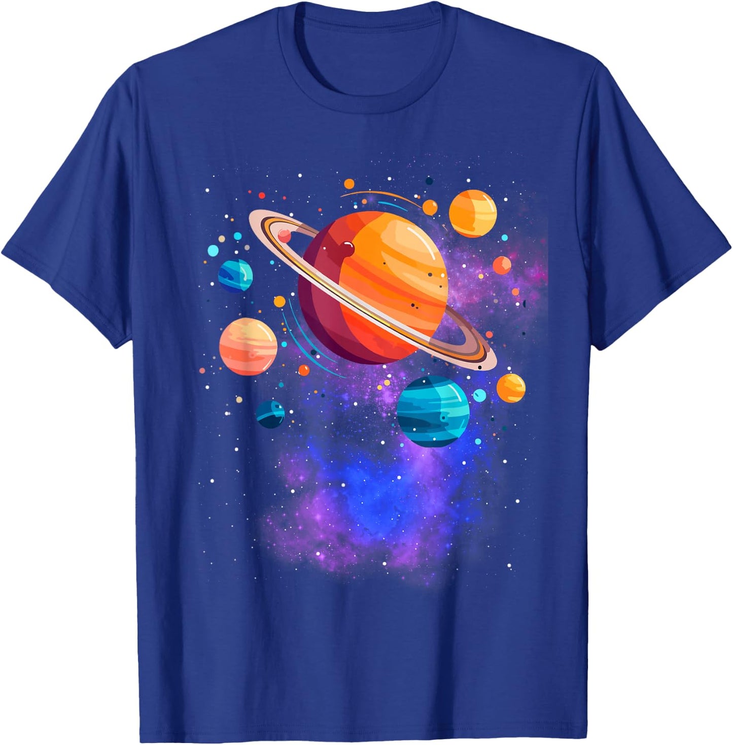 Space Planets Stars Galaxy T-Shirt - T-Shirt | Royal
