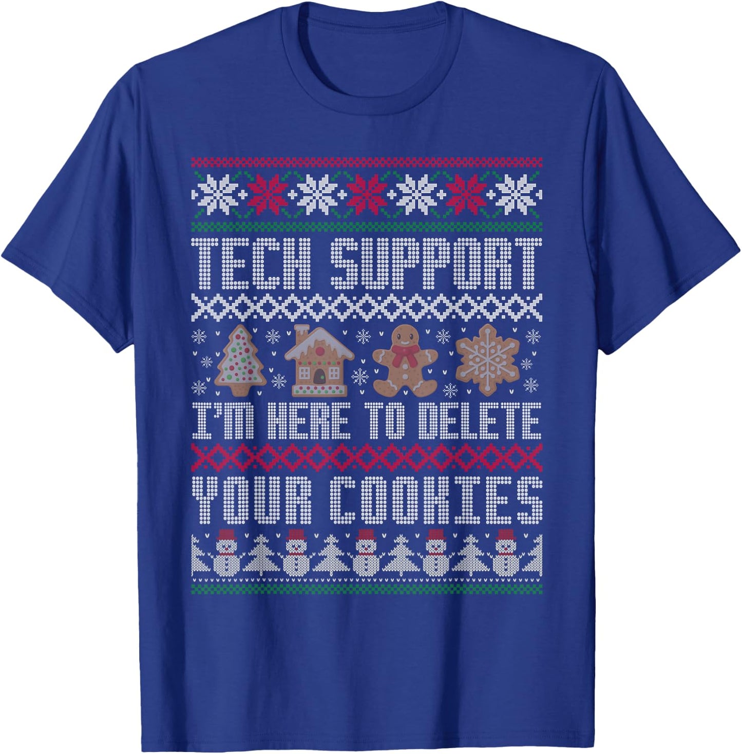 Funny Christmas Tech Support Shirt Computer Programmer Gifts T-Shirt - T-Shirt | Royal