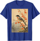Japanese Woodblock Art - Vintage Songbird Beauty T-Shirt - T-Shirt | Royal