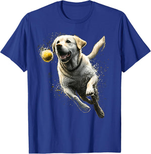 Yellow Labrador Retriever chasing a ball Labrador Retriever T-Shirt - T-Shirt | Royal