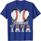 Softball Baseball Yaya Heart Leopard Print Mother's Day T-Shirt - T-Shirt | Royal