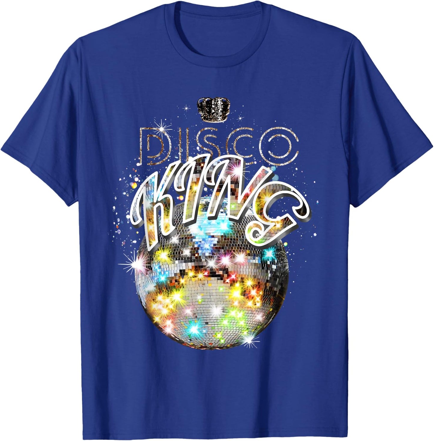 Disco Ball Disco King, 70s Retro Vintage Dancing T-Shirt - T-Shirt | Royal