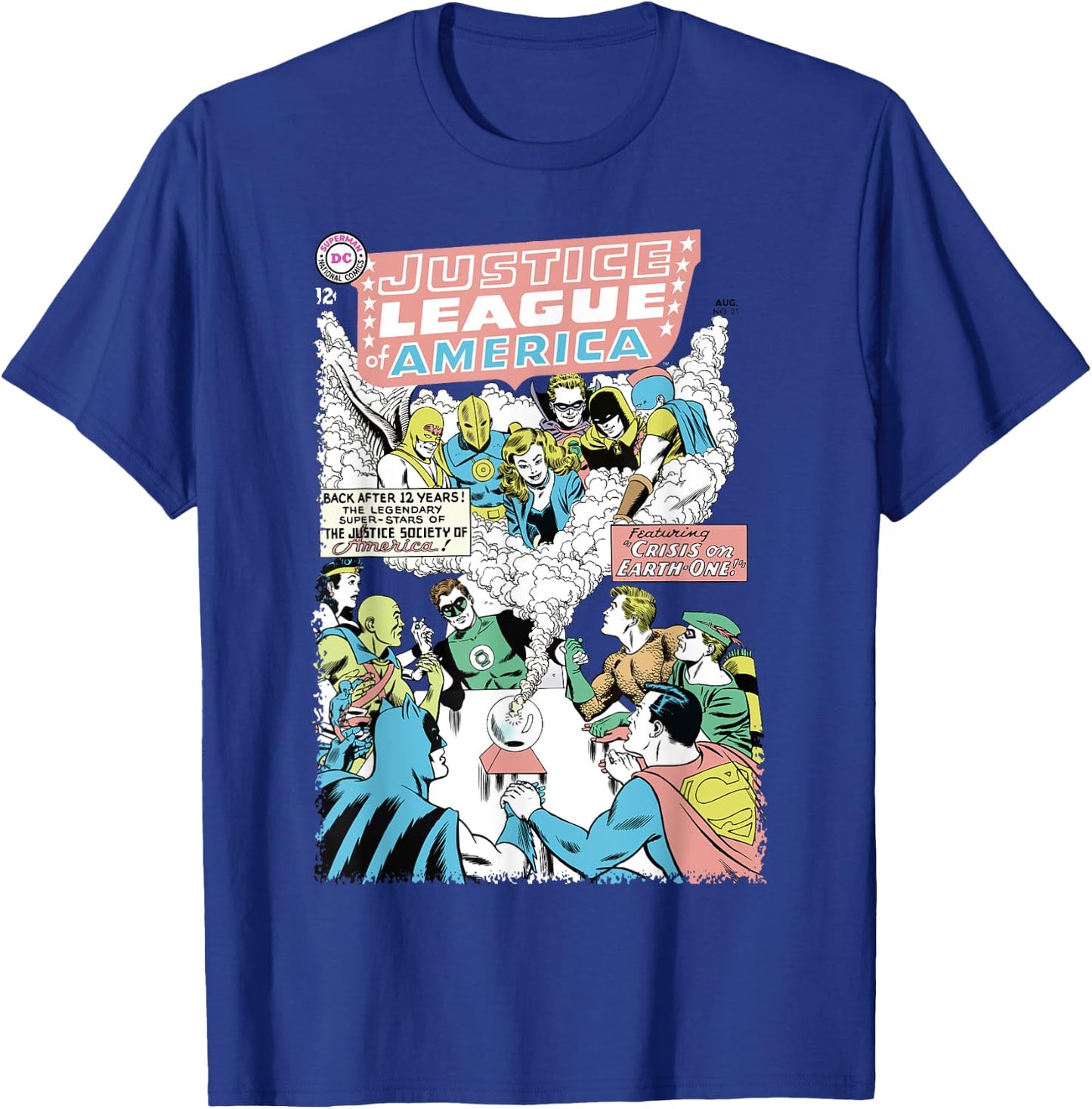 DC Justice League Cover 21 Crisis T-Shirt - T-Shirt | Royal