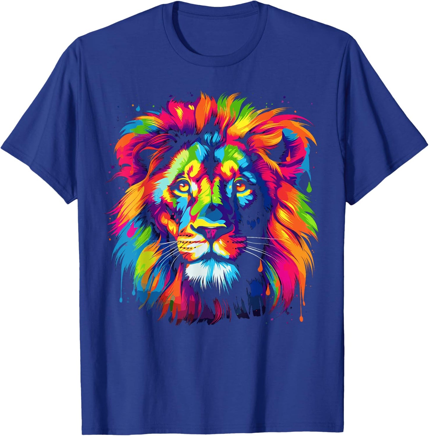 Rainbow Lion Shirt Men Women Boys Girls T-Shirt - T-Shirt | Royal