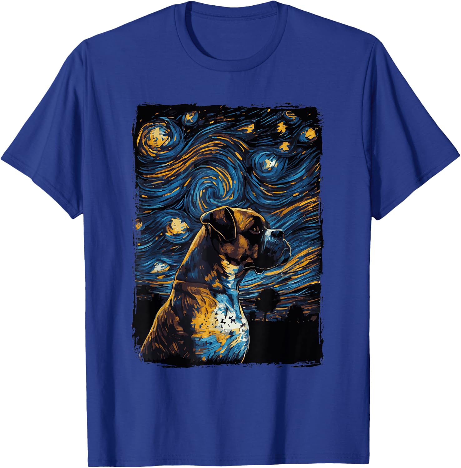 German Boxer Dog Starry Night T-Shirt - T-Shirt | Royal