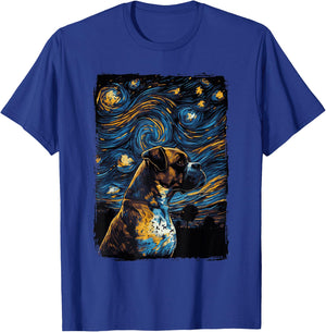 German Boxer Dog Starry Night T-Shirt - T-Shirt | Royal