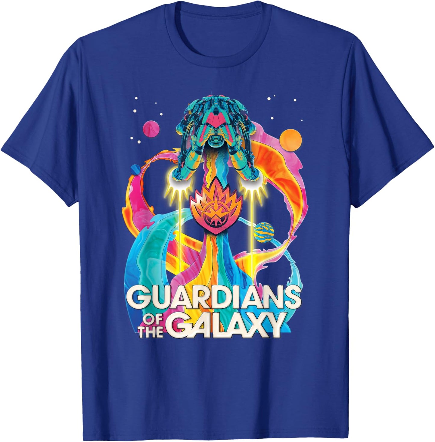 Marvel Guardians of The Galaxy Volume 3 Bowie Space Rainbow T-Shirt - T-Shirt | Royal