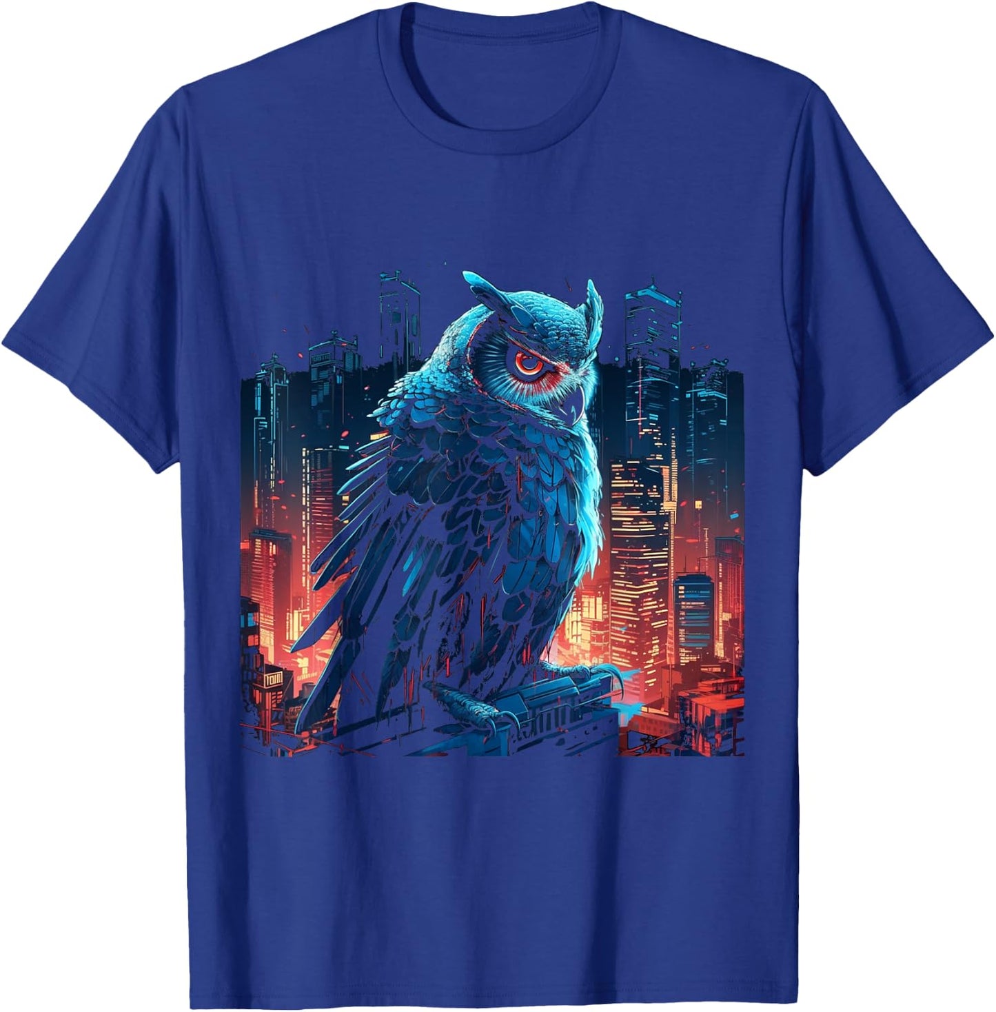 Owl Artwork - Animal Fantasy City Architecture Art Owl T-Shirt - T-Shirt | Royal