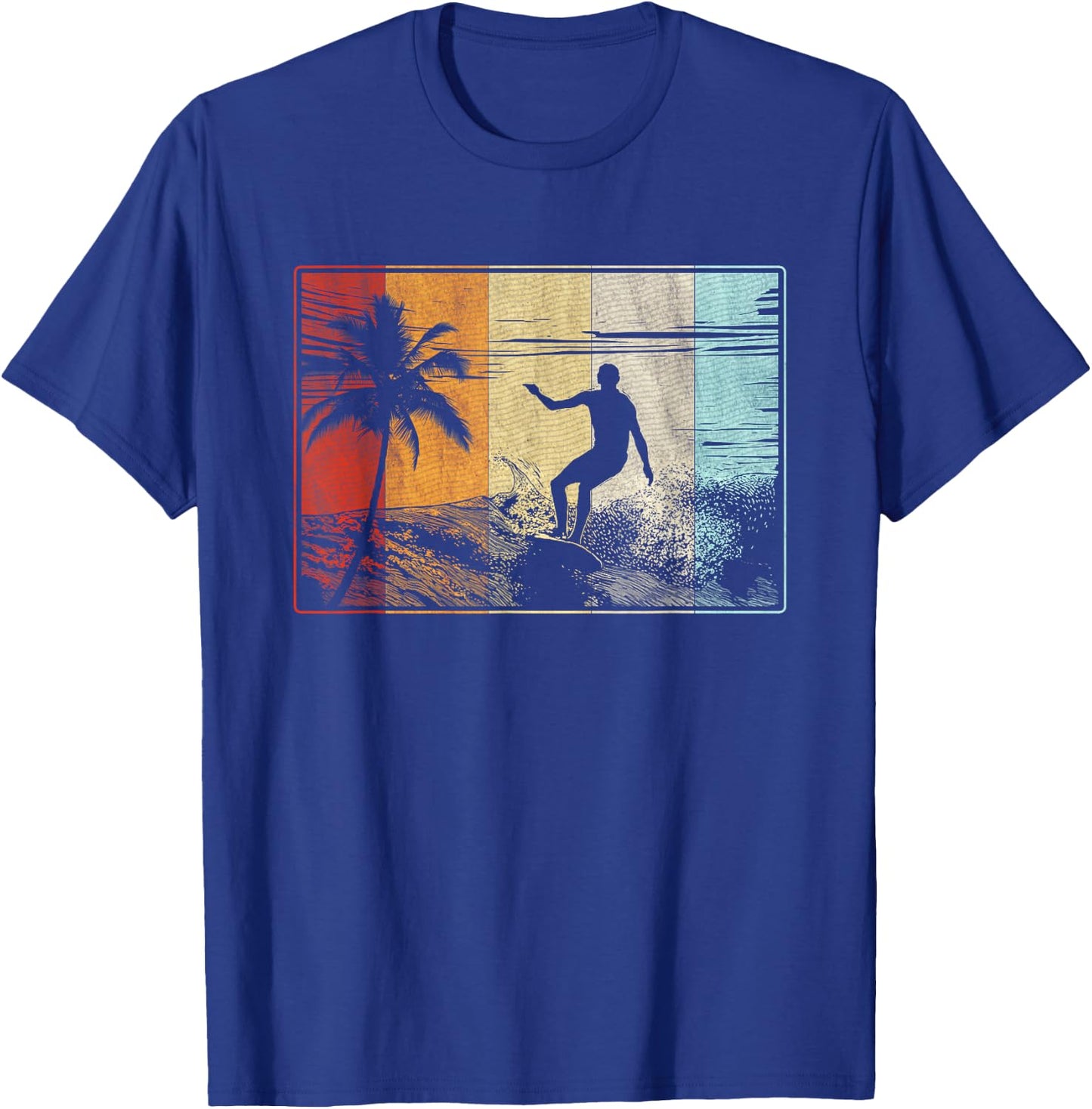 Beach Surfing Surfboard Vintage Retro Surfboarder Surfer T-Shirt - T-Shirt | Royal