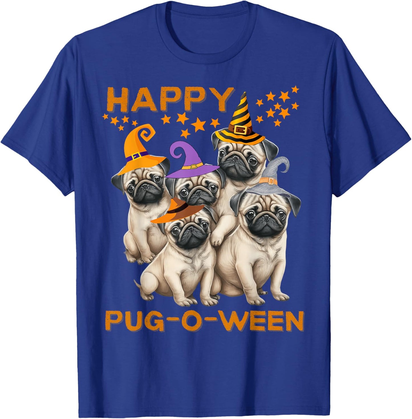 Happy Pug-O-Ween Pug Halloween Cute Dogs Men Women Kids T-Shirt - T-Shirt | Royal