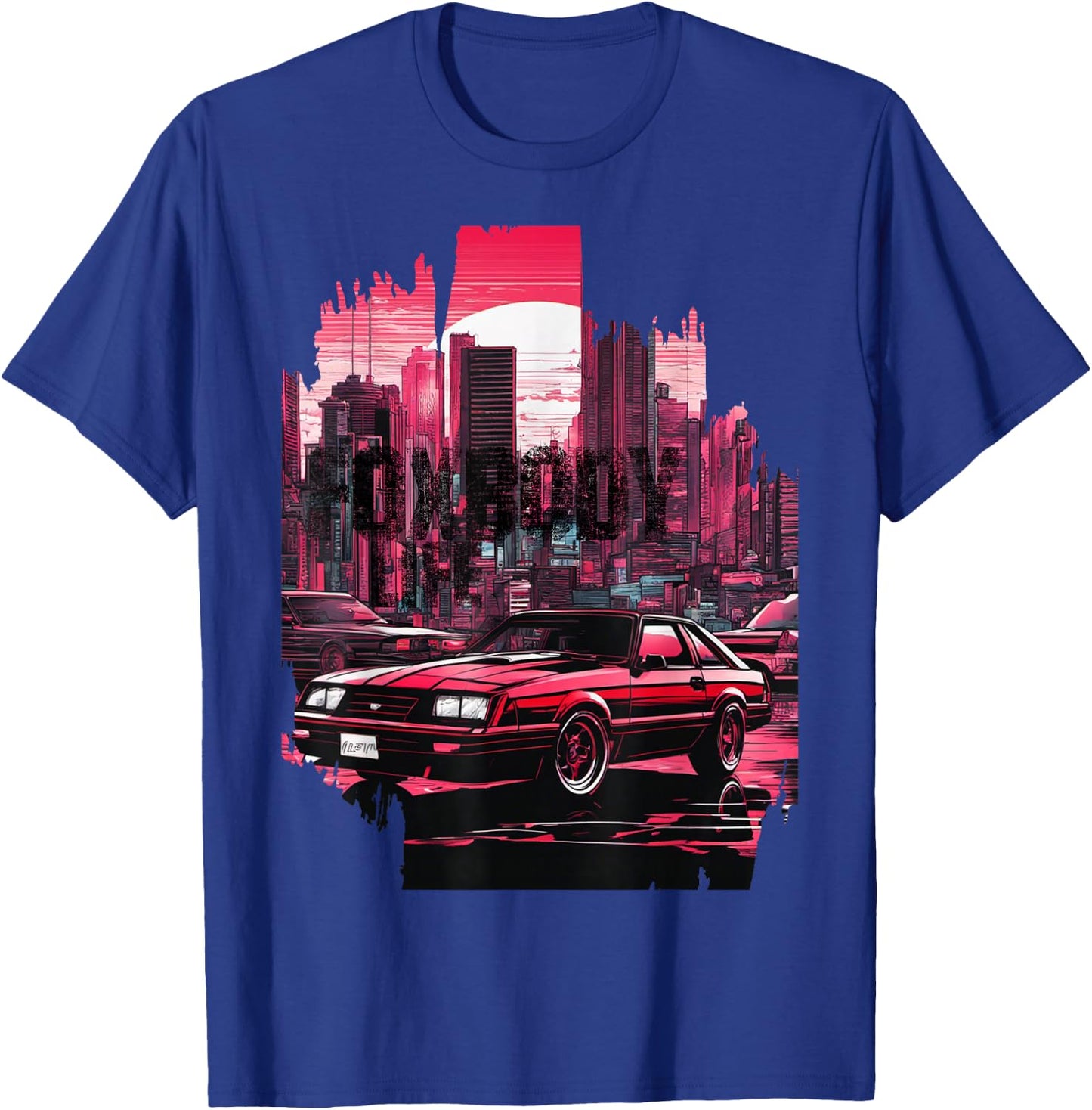 Foxbody 5.0 American Muscle Stang Car T-Shirt - T-Shirt | Royal
