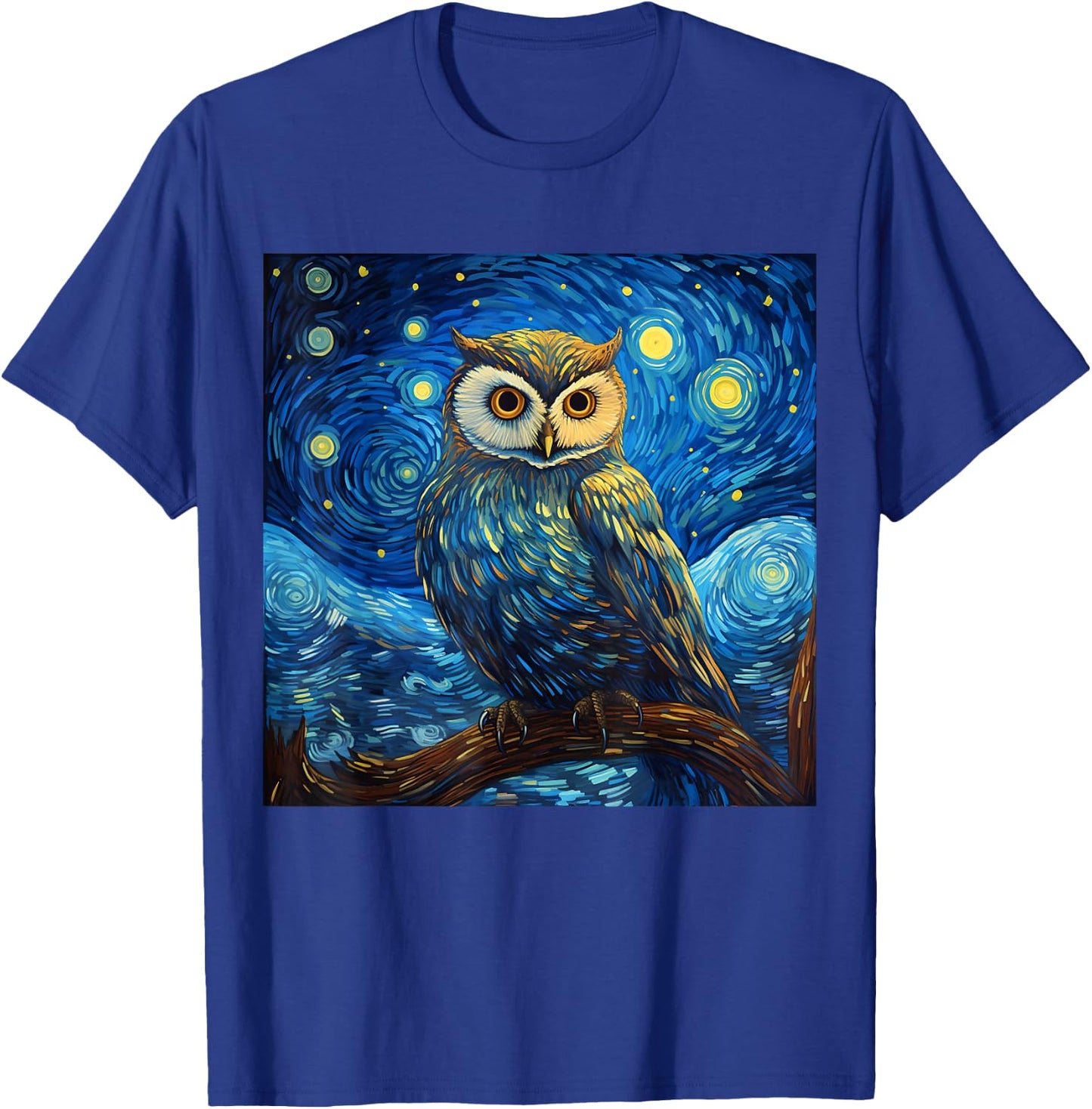 Surreal Starry Night Owl T-Shirt - T-Shirt | Royal
