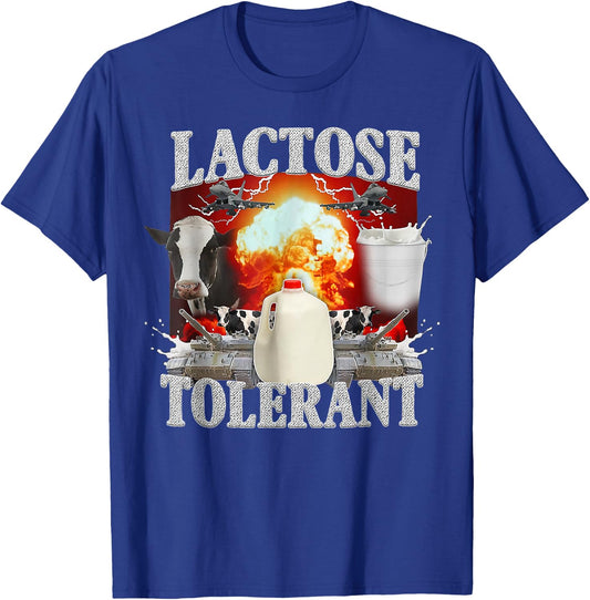 Lactose Tolerant Black Cotton , Men's Small, Classic Fit, Short Sleeve T-Shirt - T-Shirt | Royal