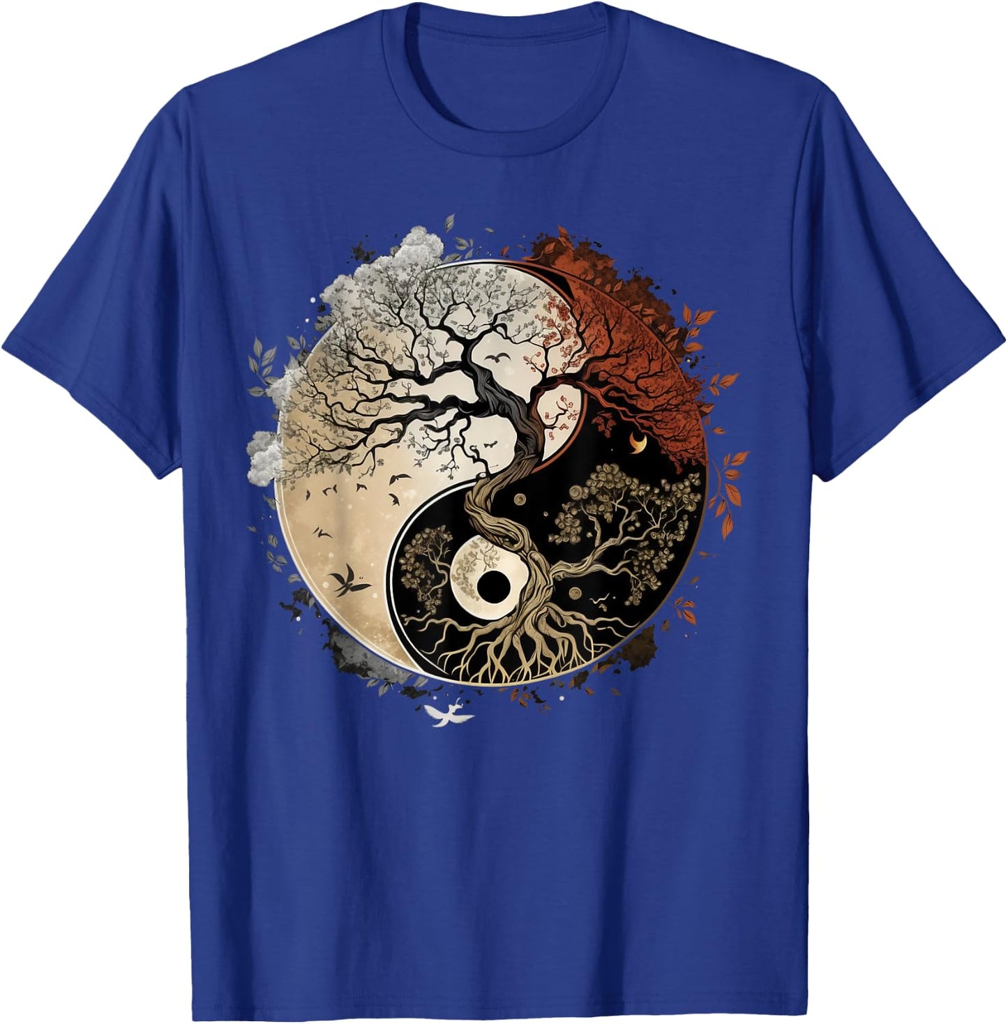 Tree of Life on buddhist Yin Yang Meditation T-Shirt - T-Shirt | Royal