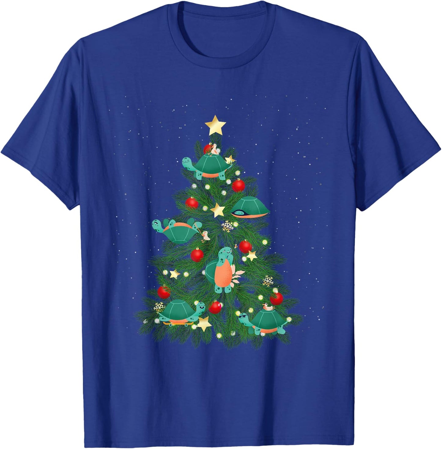 Sea Turtle Tortoise Christmas Tree T-Shirt - T-Shirt | Royal
