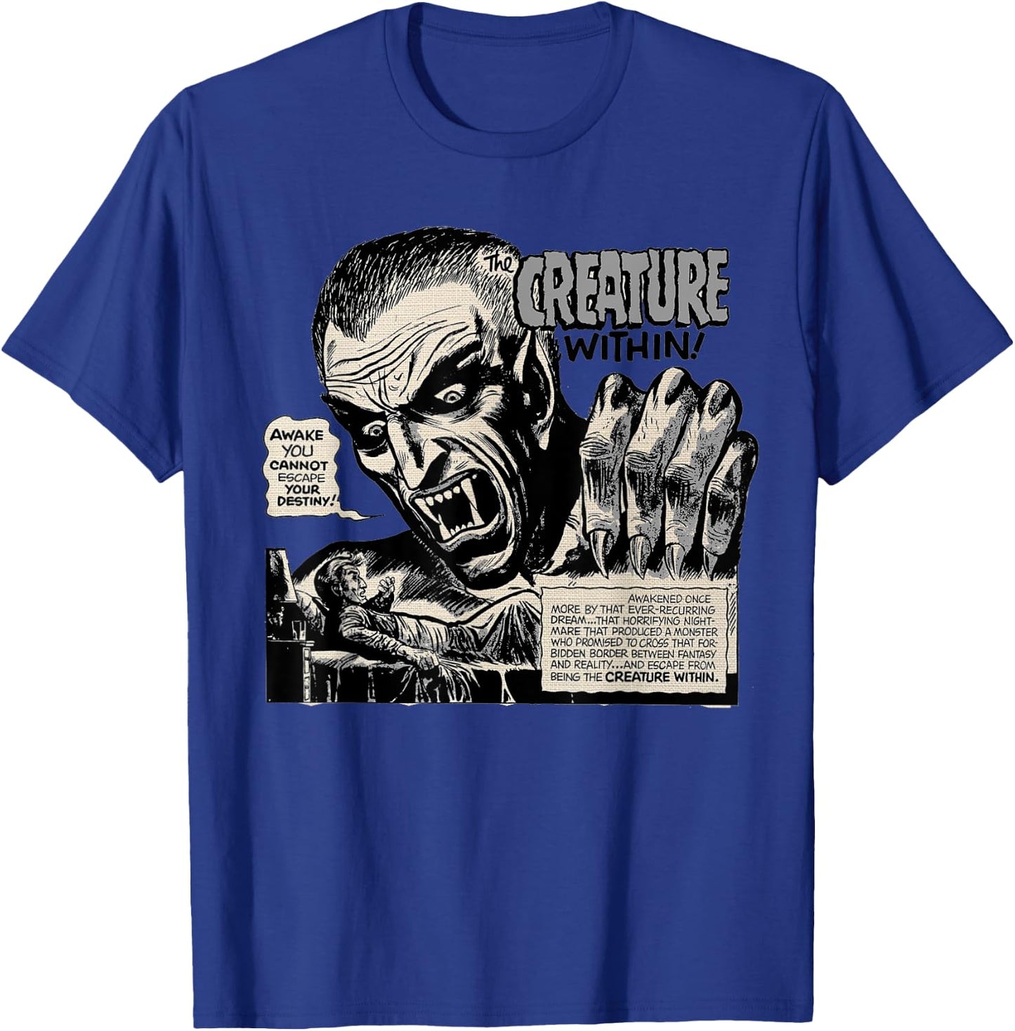 Retro Horror Movie Monster Vampire Vintage Halloween Dracula T-Shirt - T-Shirt | Royal