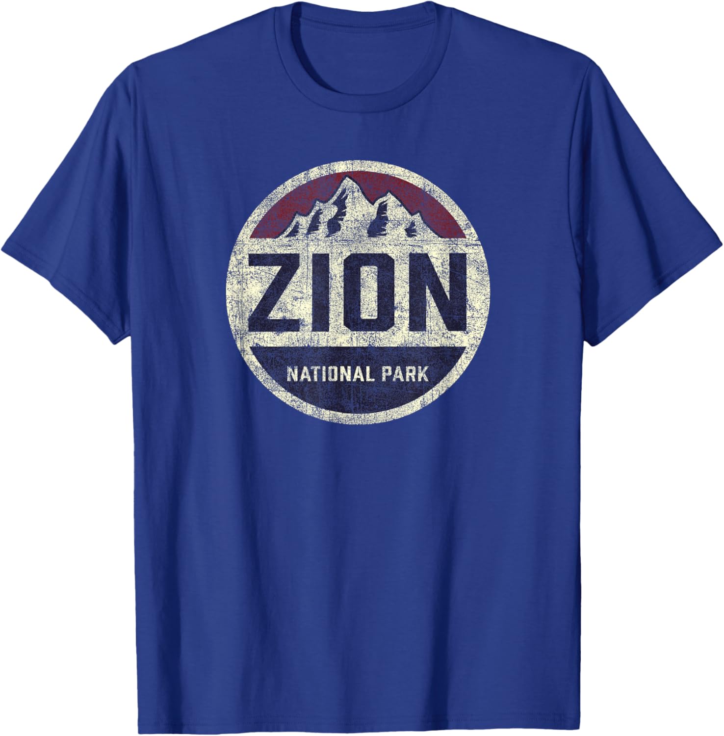 Retro Zion National Park Utah Mountain Women Men Kids Hiking T-Shirt - T-Shirt | Royal