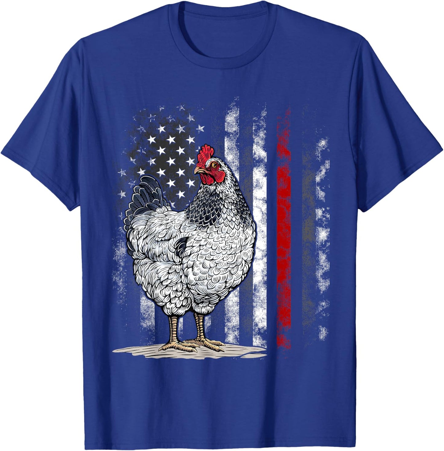 American Flag Chicken Vintage Farm Animal Farmer T-Shirt - T-Shirt | Royal