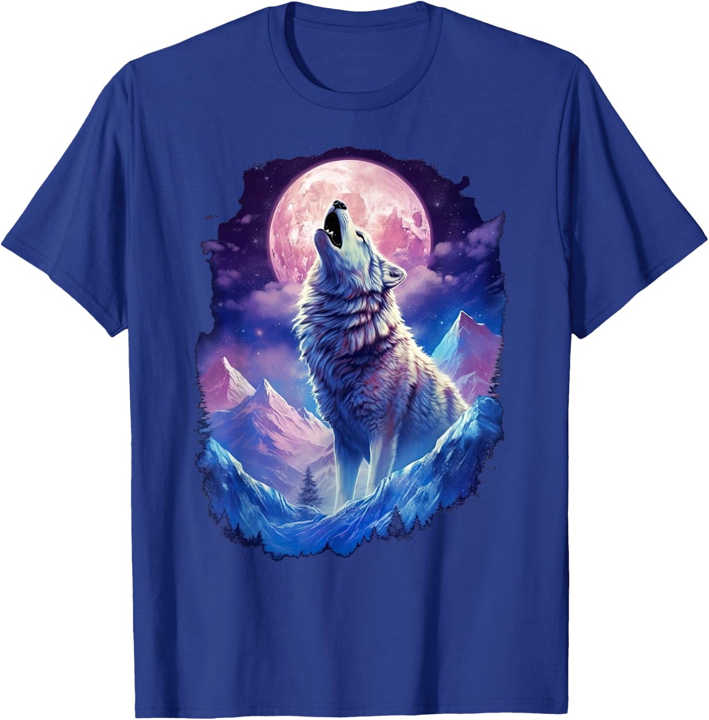 Wolf Moon Howling Funny Wolves pack of wolves T-Shirt - T-Shirt | Royal