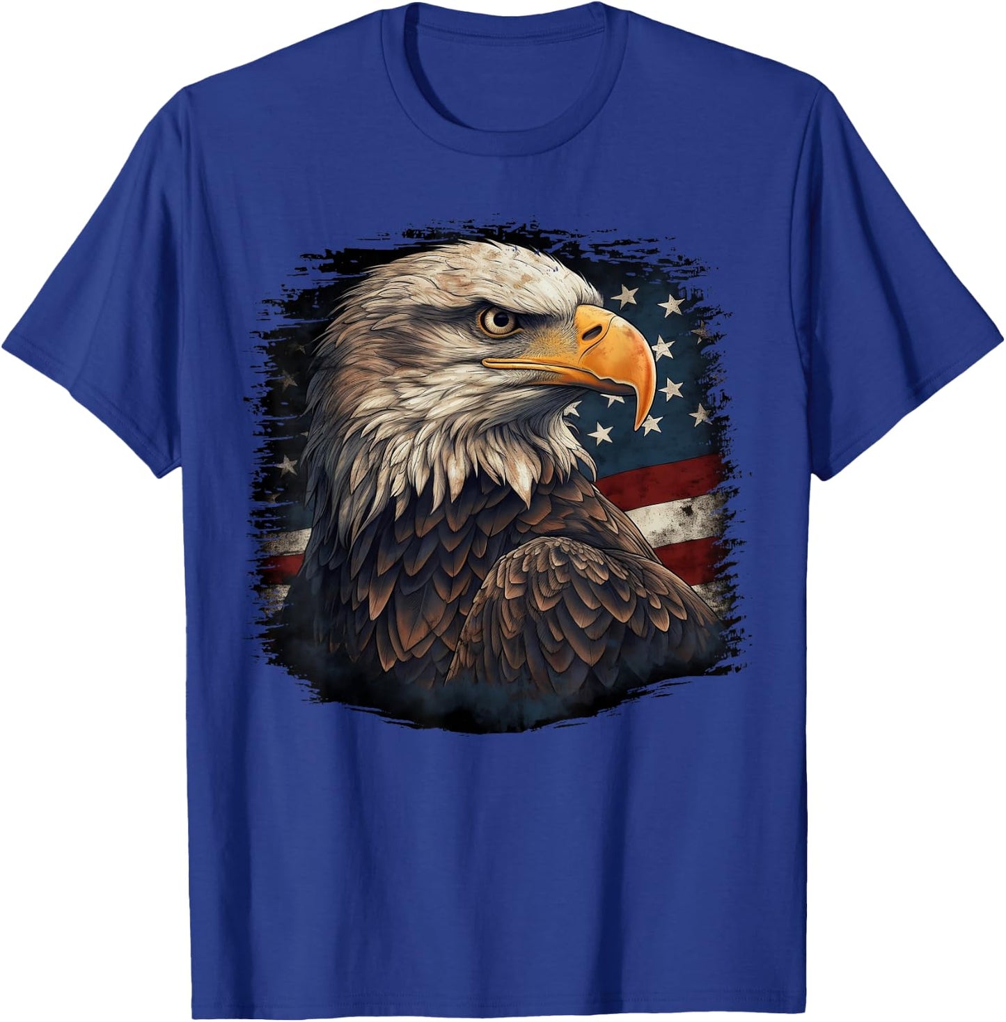 Bald Eagle US American Flag 4th of July Proud Patriotic T-Shirt - T-Shirt | Royal