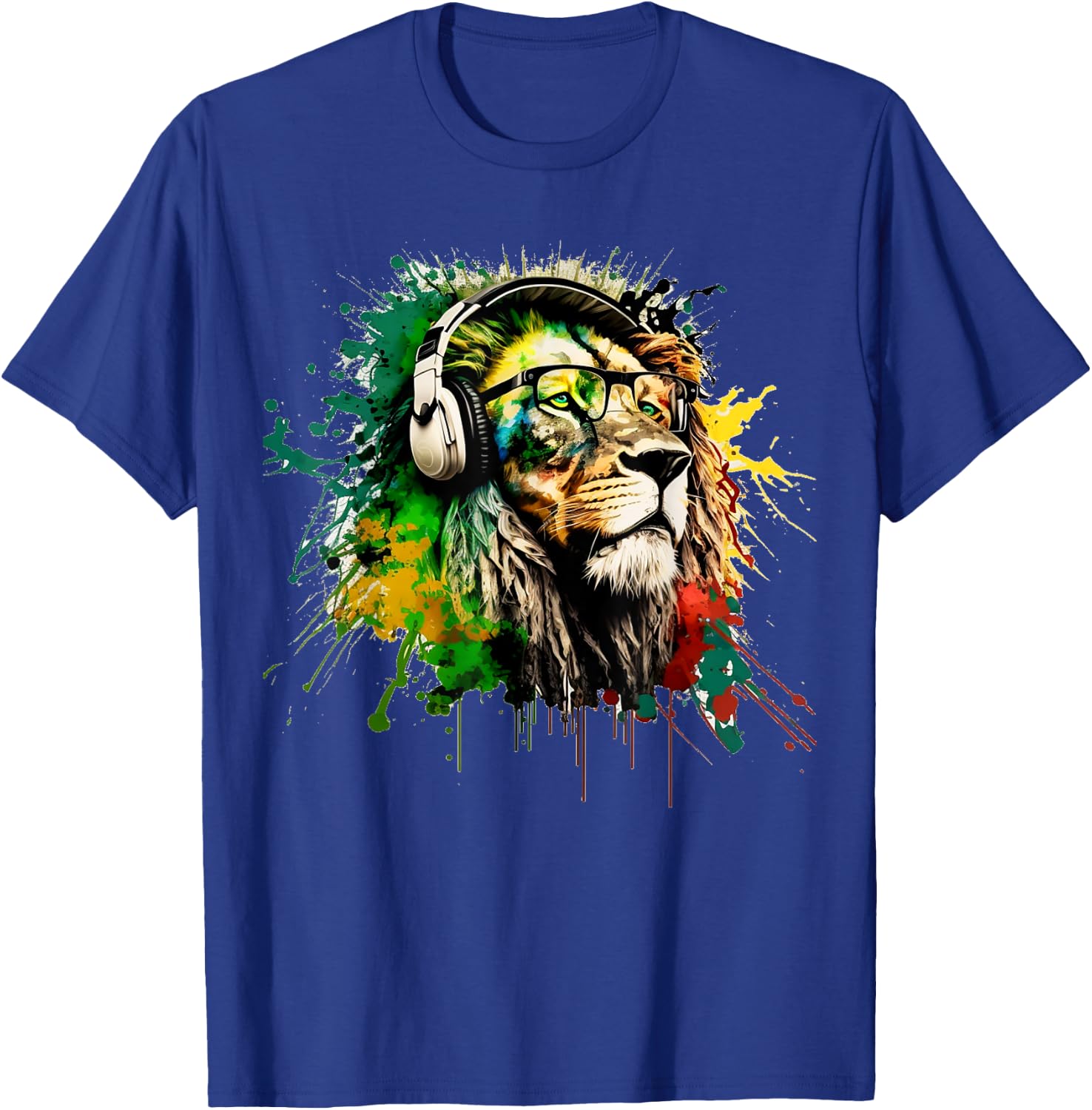 Rasta Lion Stylish Rastafari Design Reggae & Jamaica Vibes T-Shirt - T-Shirt | Royal