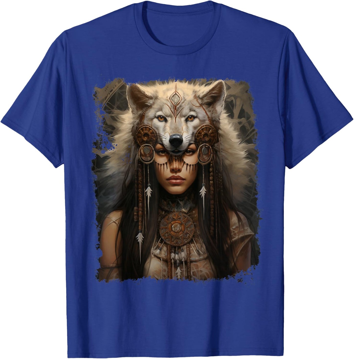 Indian Woman Wolf T-Shirt - T-Shirt | Royal