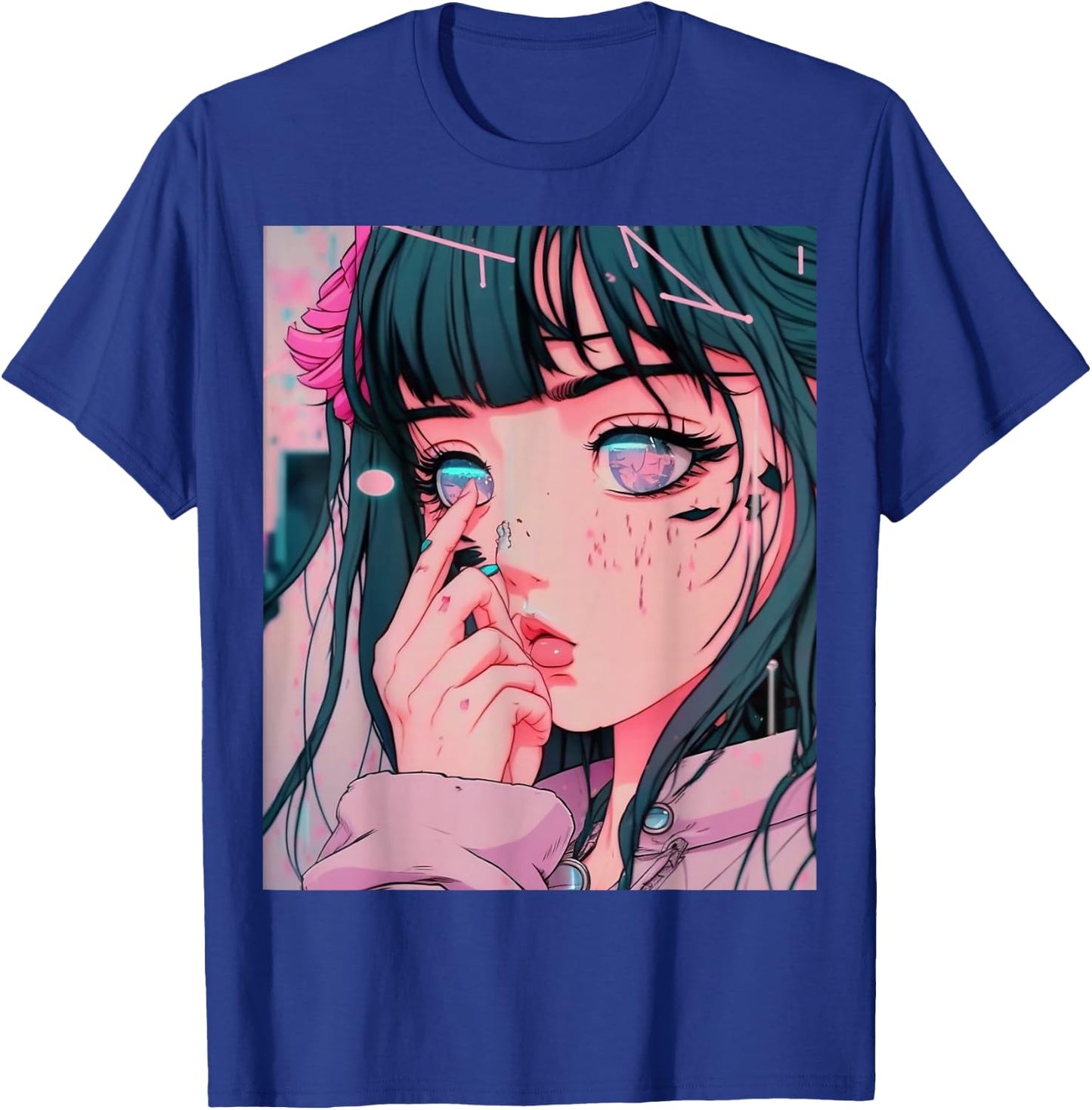 Anime Girl Vaporwave Egirl Aesthetic Japanese Otaku T-Shirt - T-Shirt | Royal