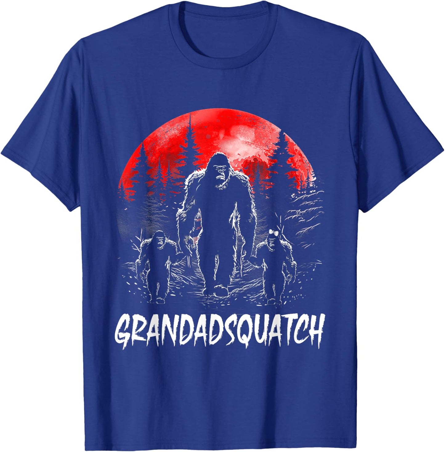 Grandad Squatch Funny Bigfoot Dad Sasquatch Yeti Fathers day T-Shirt - T-Shirt | Royal