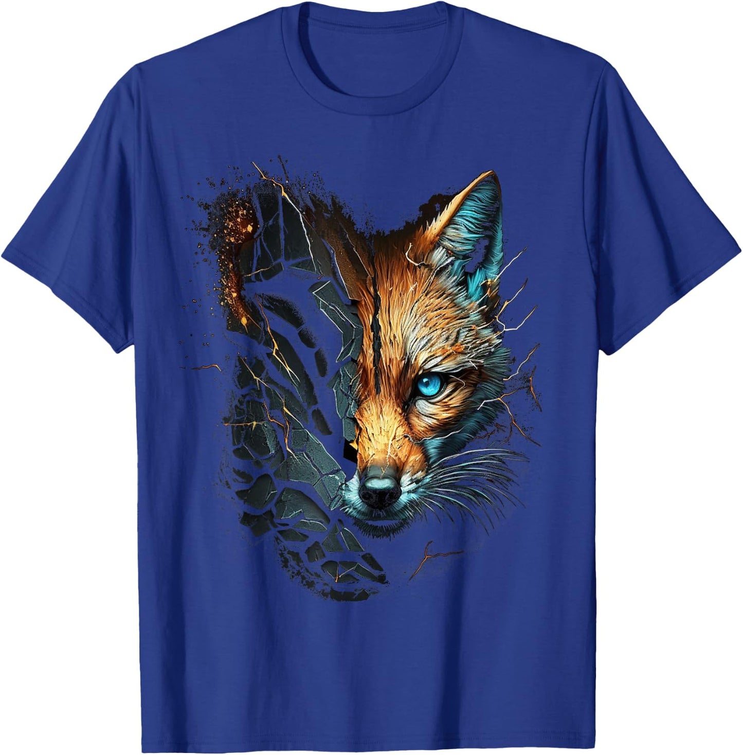 Fox Blue Eyes Animal Print Fox T-Shirt - T-Shirt | Royal