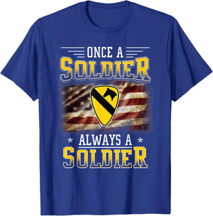 1st Cavalry Division Veteran Always a Soldier Military Xmas T-Shirt - T-Shirt | Royal