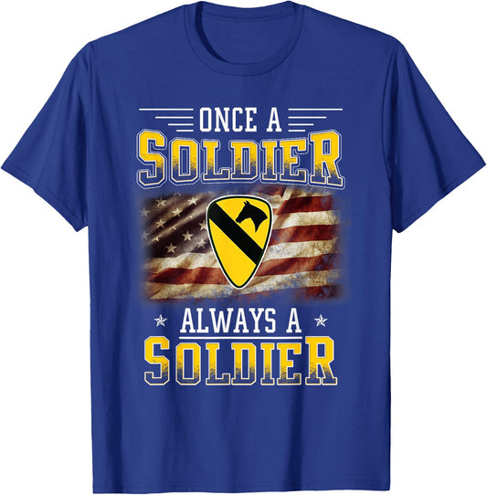 1st Cavalry Division Veteran Always a Soldier Military Xmas T-Shirt - T-Shirt | Royal