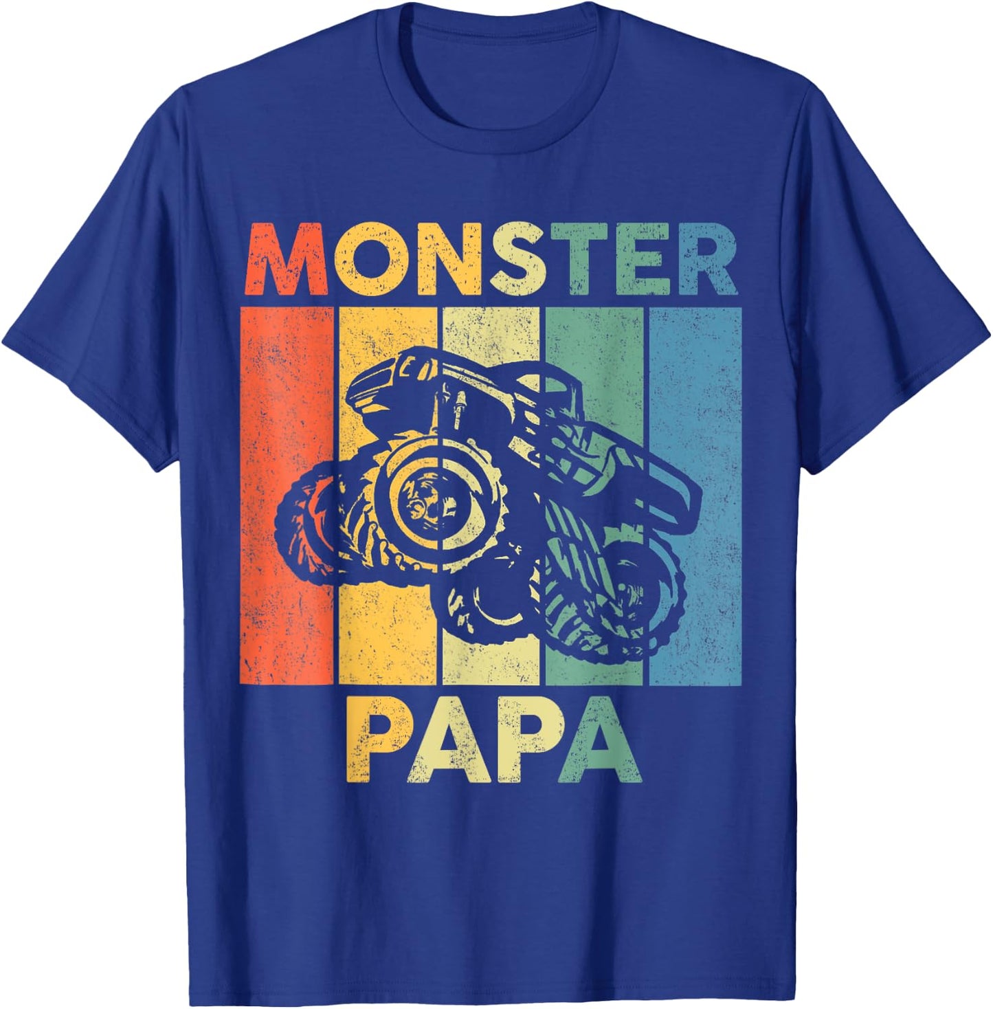 Monster Truck Retro Sunset Matching Family Store Papa Monster Truck Are My Jam Truck Lovers T-Shirt - T-Shirt | Royal