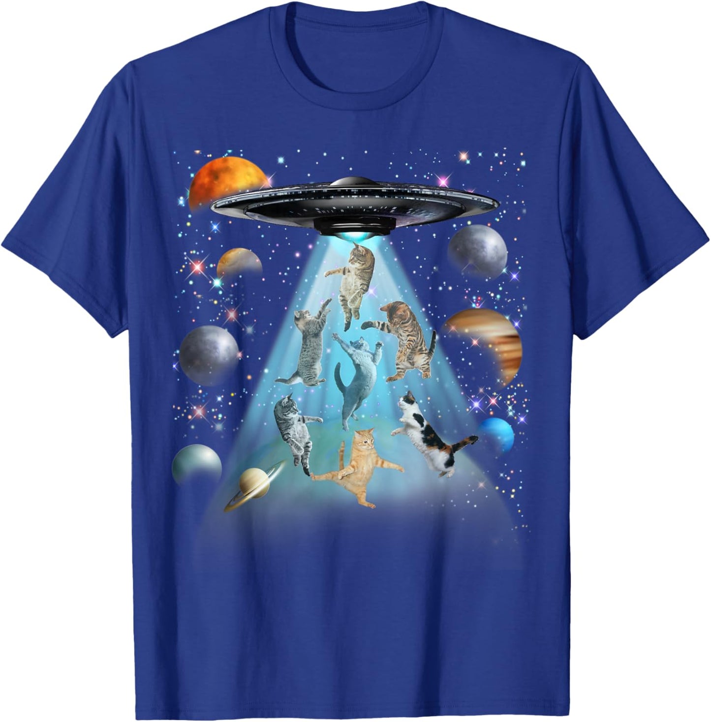 Space Cat Galaxy Cat Funny for Cat Dad Cat Mom Cat Lover T-Shirt - T-Shirt | Royal